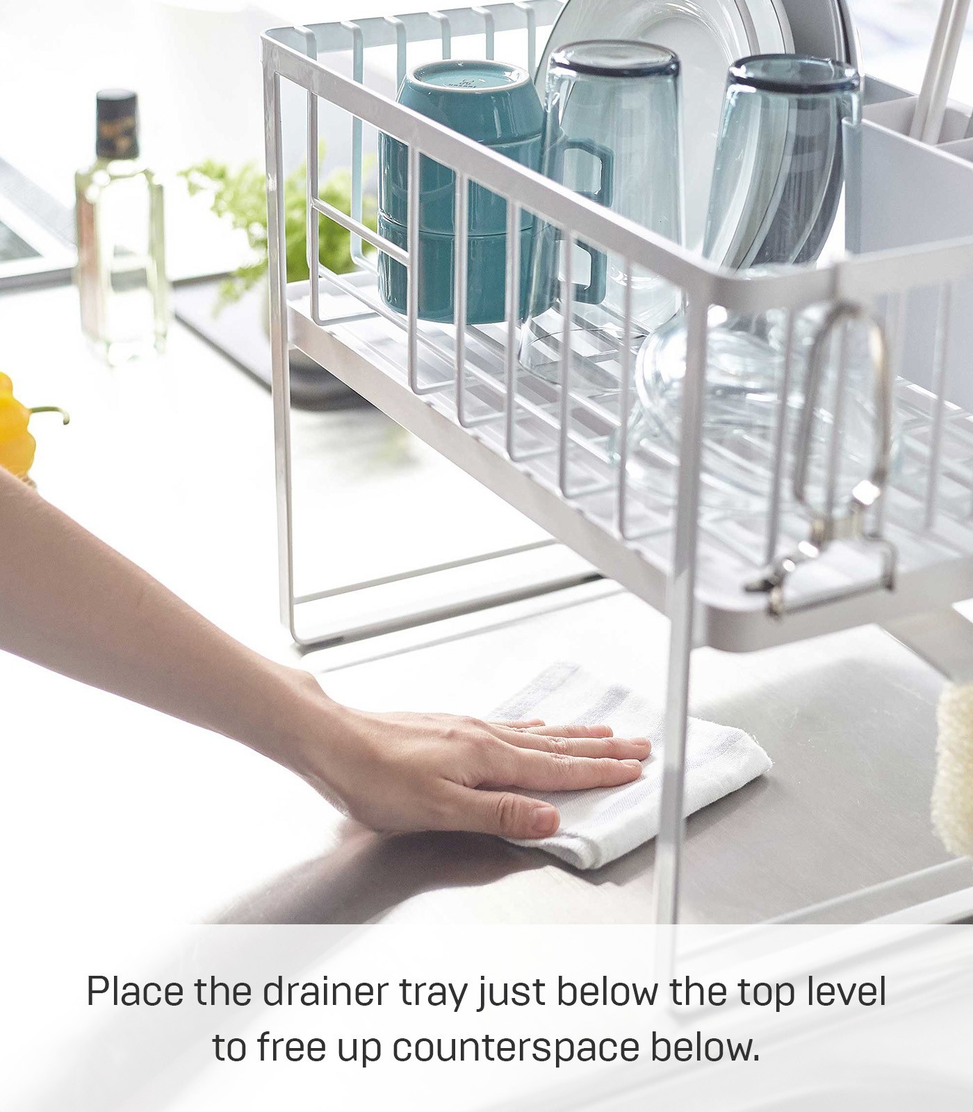 Yamazaki Home TOWER Two-Tier Wire Dish Rack