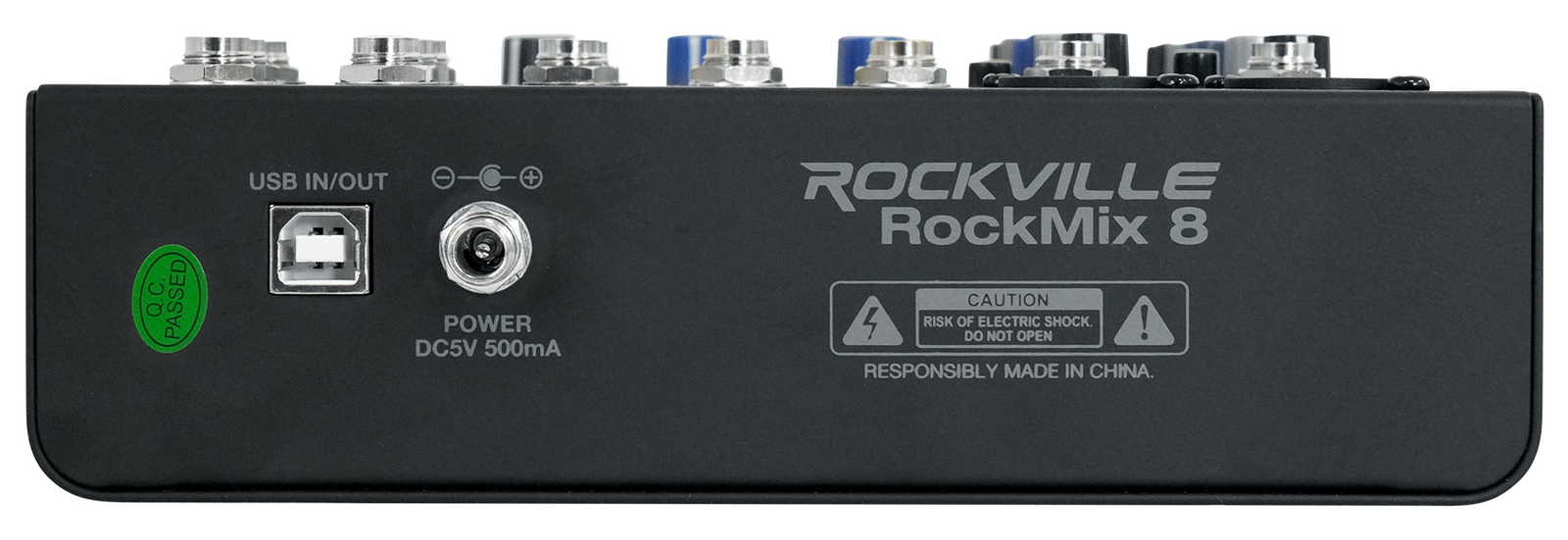 Rockville ROCKMIX 8 Channel Mixer w USB Recording Interface+Compressor+Bluetooth
