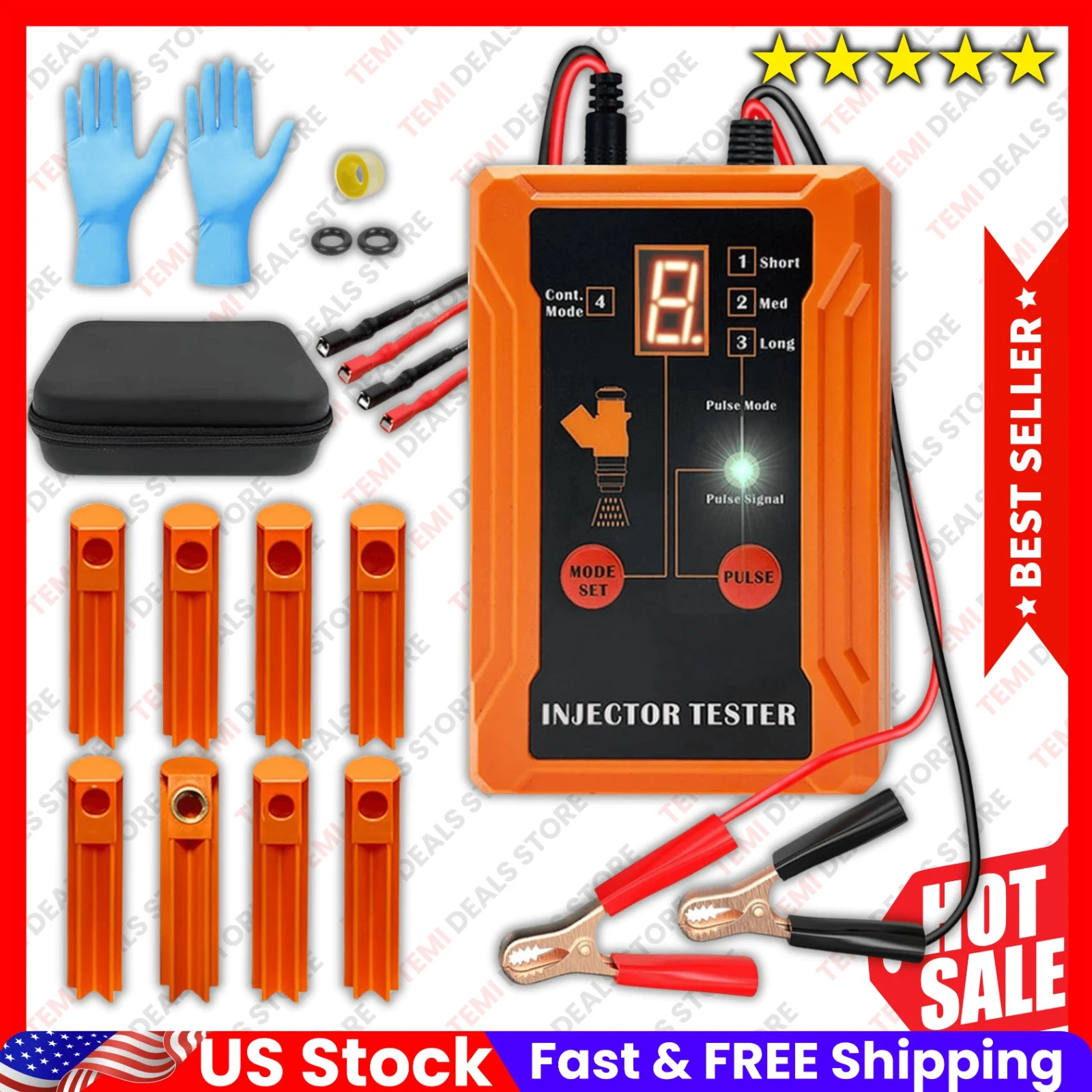 Fuel Injector Tester and Cleaner Tool Kit, DIY Cleaning Tool Kit, 8 Pulse Modes*