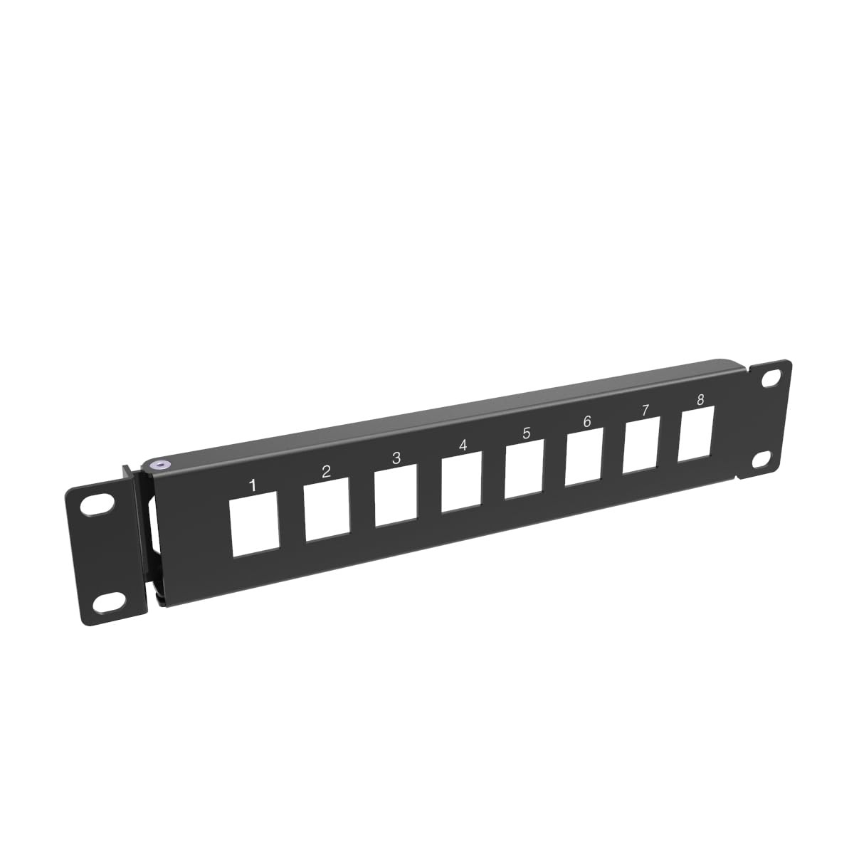 1U 10" Mini Hinged 8 Port Blank Keystone Patch Panel For Rack Mount 8Hole