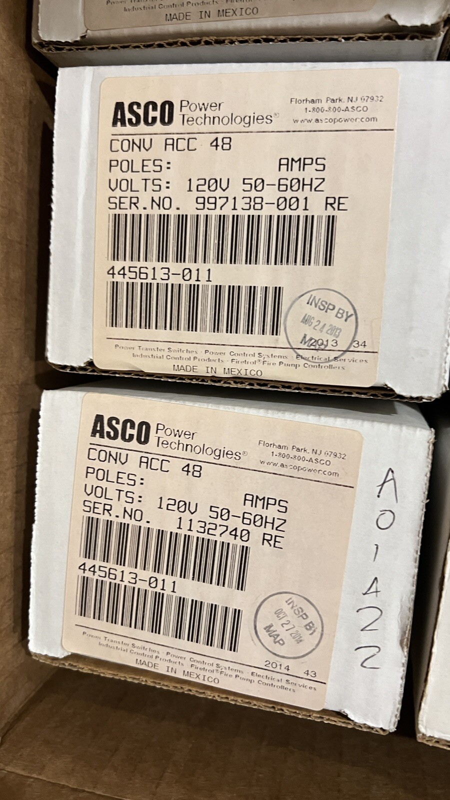 Asco 445613-011 Accessory 48 120v New