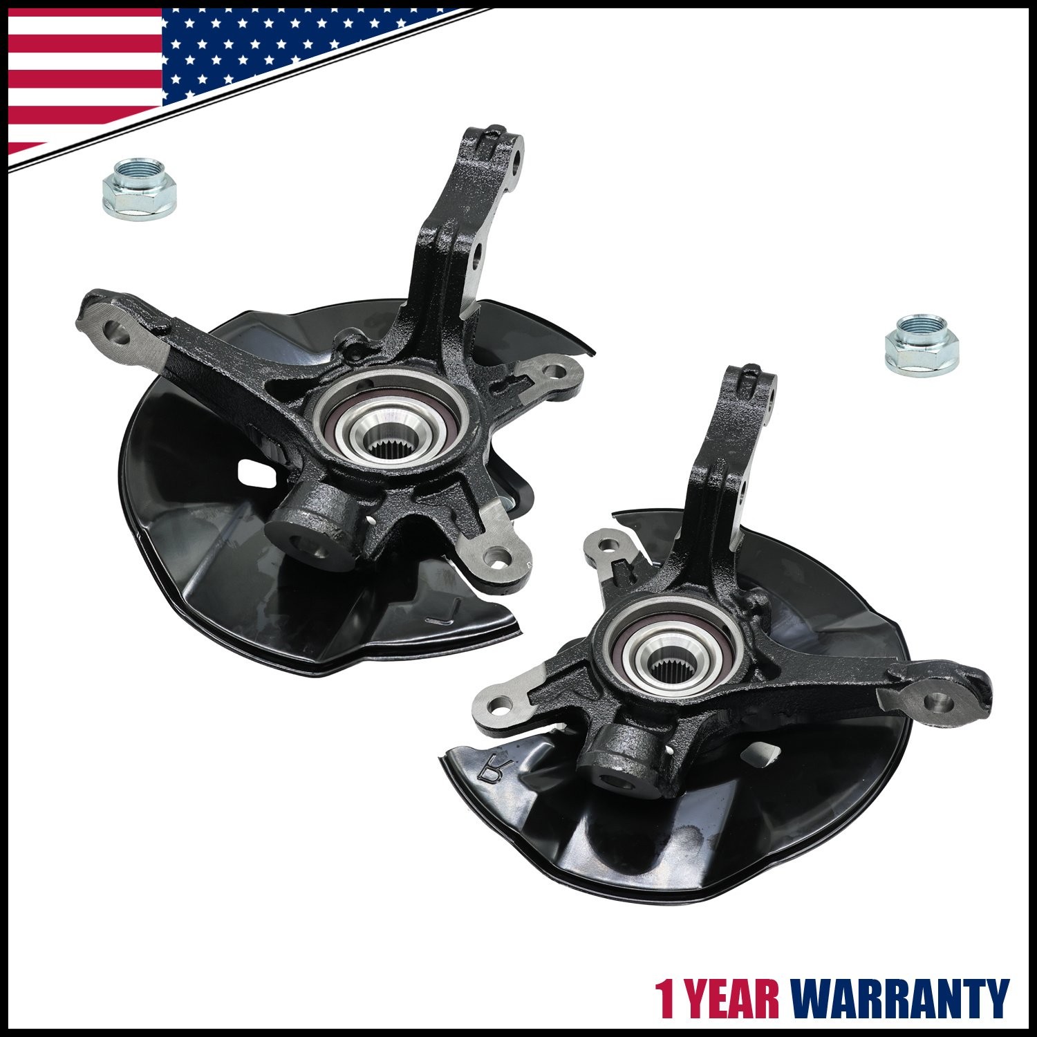 Pair Front Wheel Hub Bearing Knuckles For Honda Civic 1.5L 1.8L 2013 2014 2015