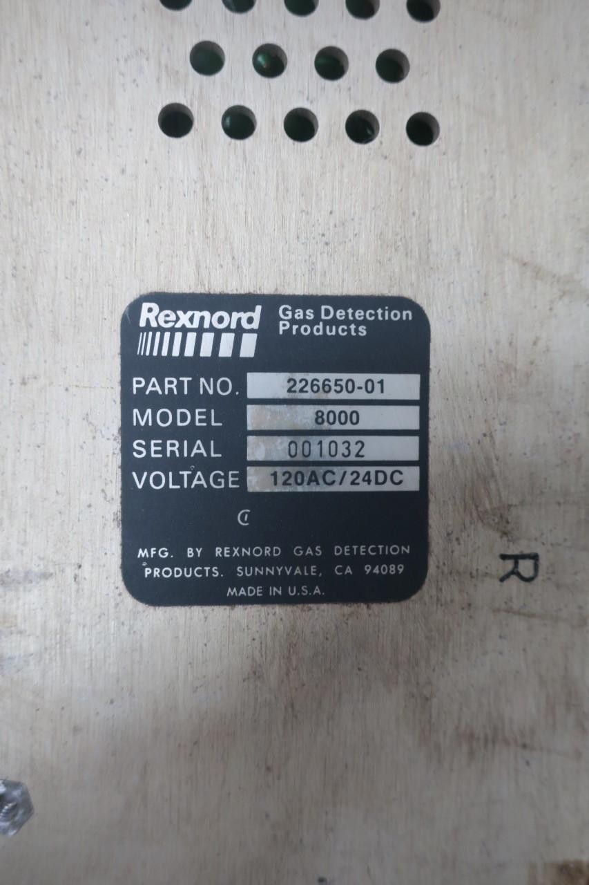 Rexnord 8000 226650-01 Gas Detection Analyzer 120v-ac 24v-dc