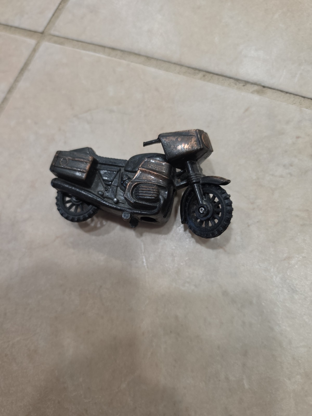 Vintage Collectible diecast Motorcycle Pencil Sharpener Copper Plated