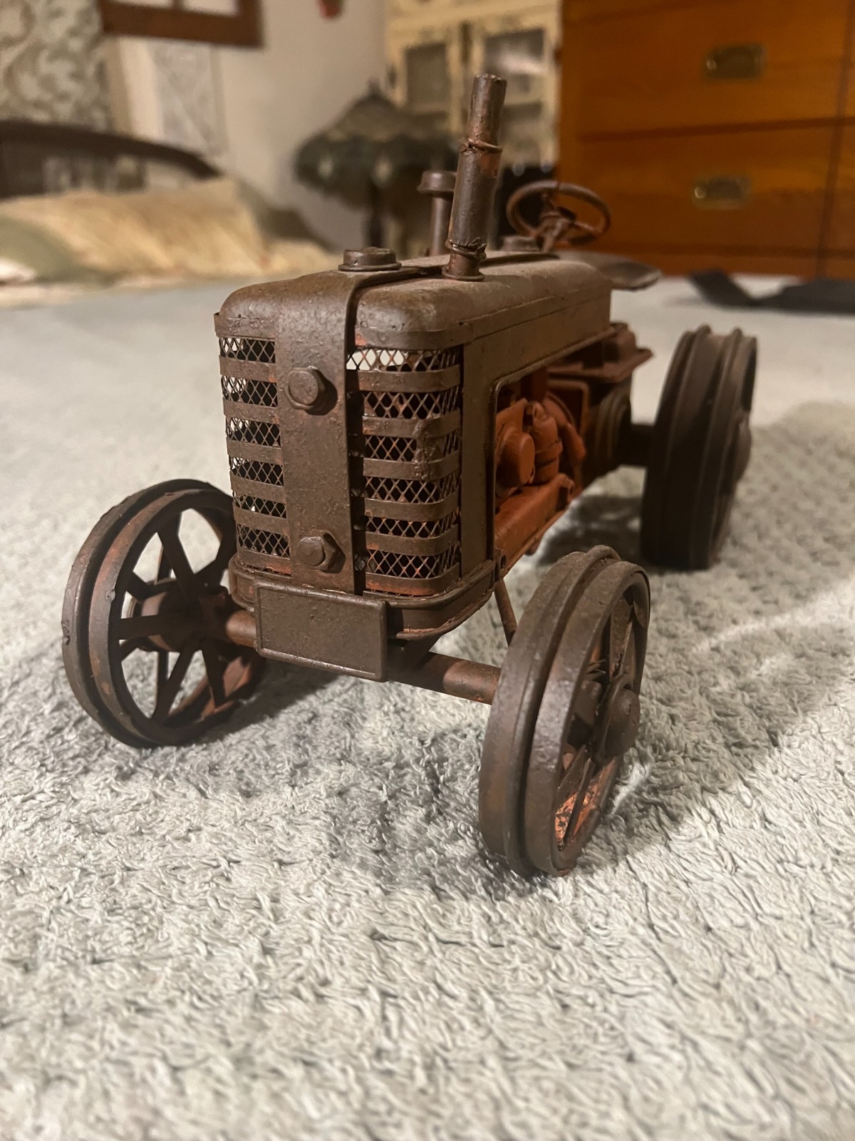 RUSTIC LARGE STATIC DISPLAY TRACTOR