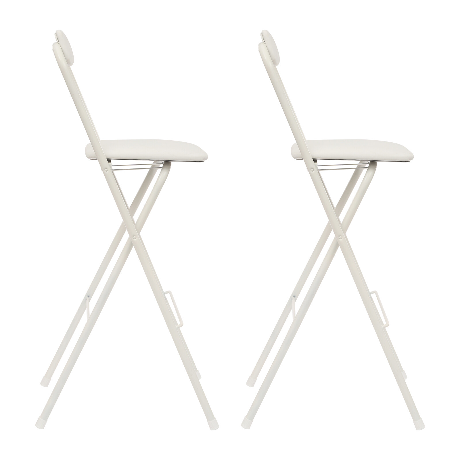 2 Pcs Folding Bar Stool with Backrest, Tall Foldable Stool Chair Portable USA