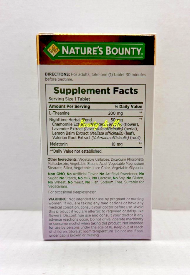 Nature's Bounty Sleep3 10mg Melatonin 120 Tablets ** Sleep 3 **