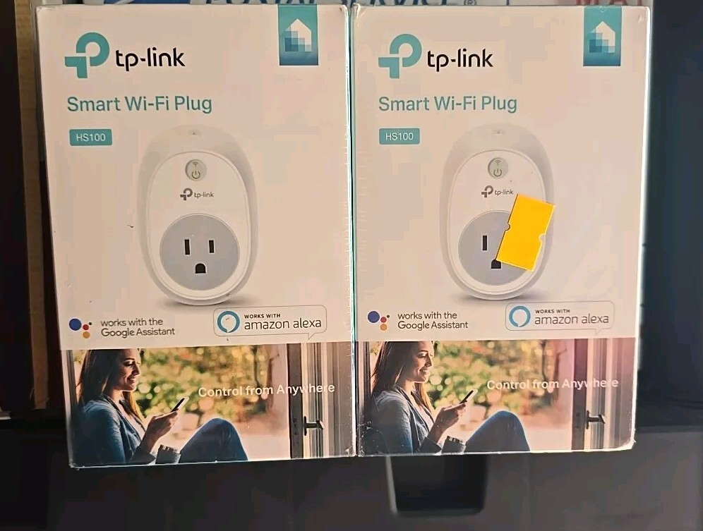 ×2 Kasa tp-link HS100 Wi-Fi Smart Plug for Alexa, Google Asst, Microsoft Cortana