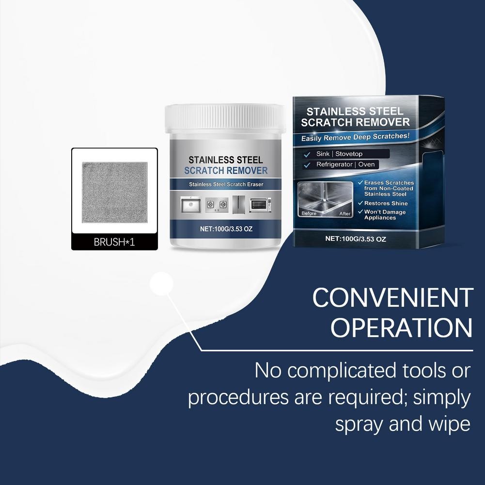 Stainless Steel Scratch Removal Kit 100g Metal Cleaner Polish Paste Rust Remover
