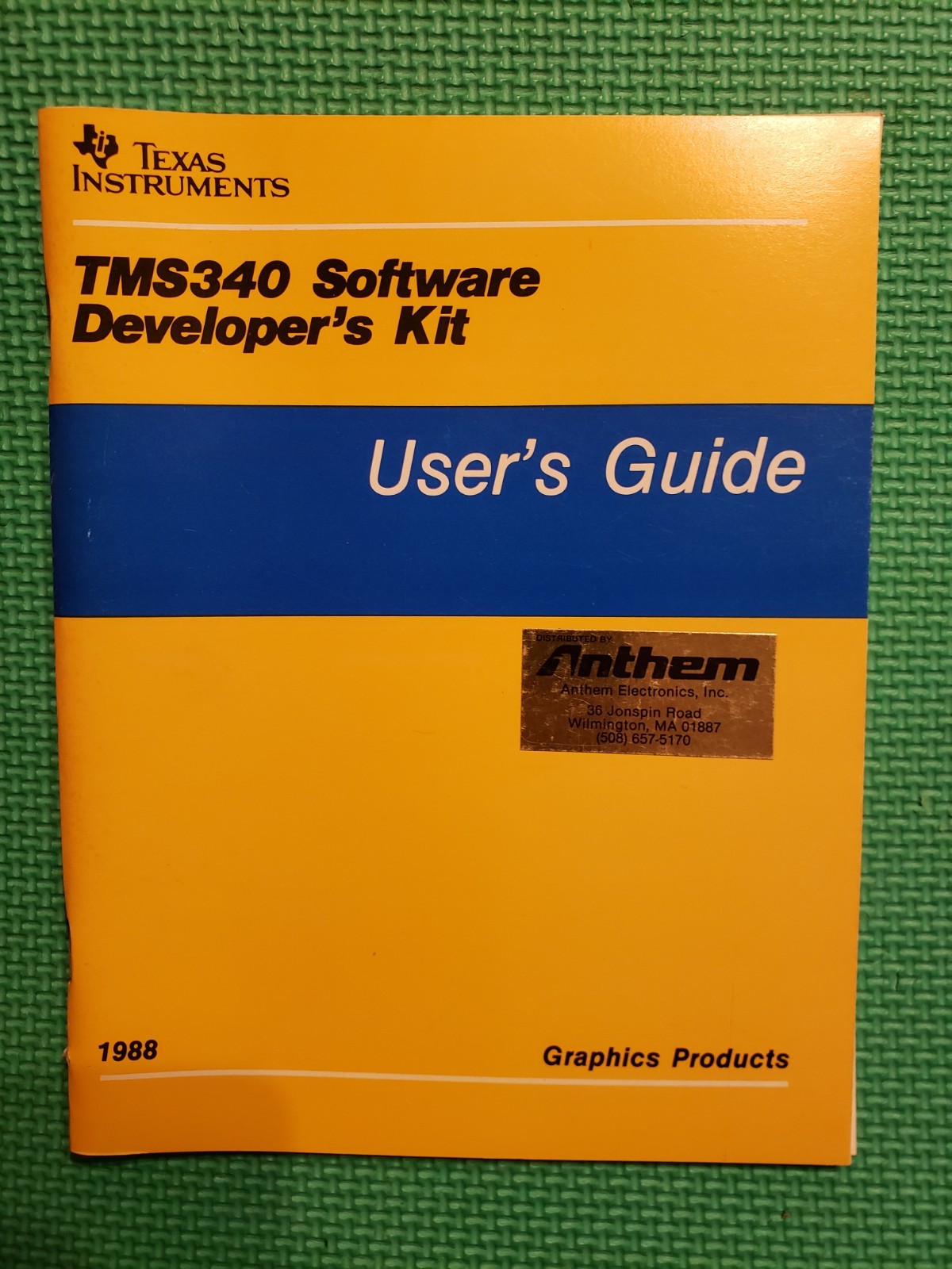 Texas Instrument TMS34010 CCITT  Data Compression Library User's Guide 1988