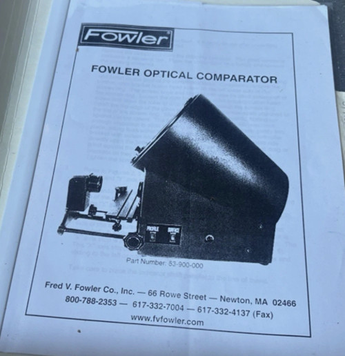 FOWLER 53-900-000 12" Optical Comparator Excellent Condition, Everything Works