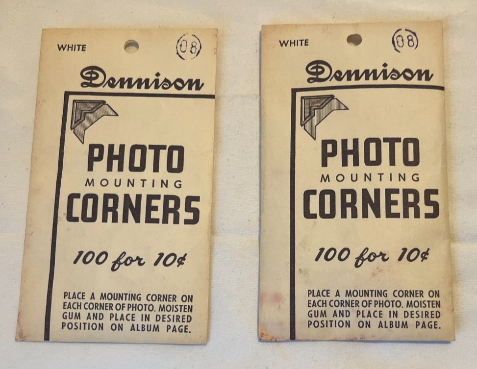 2 Packs Vintage Dennison Manufacturing Co Photo Mounting Corners