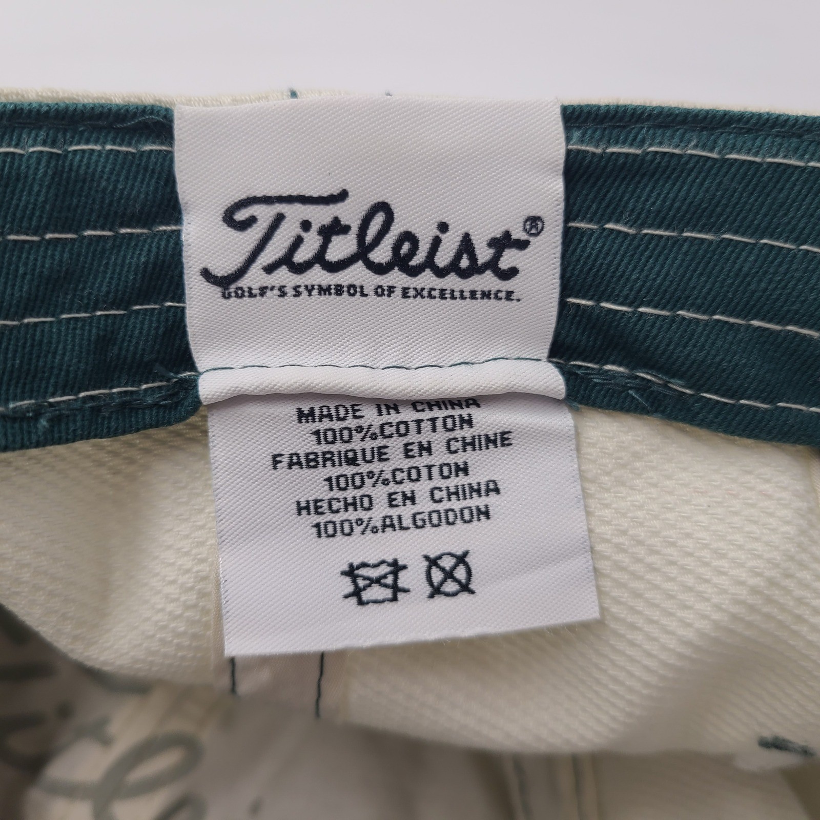 Titleist Hat Strapback Green White Golf Script Logo Casual Outdoors Cotton Men