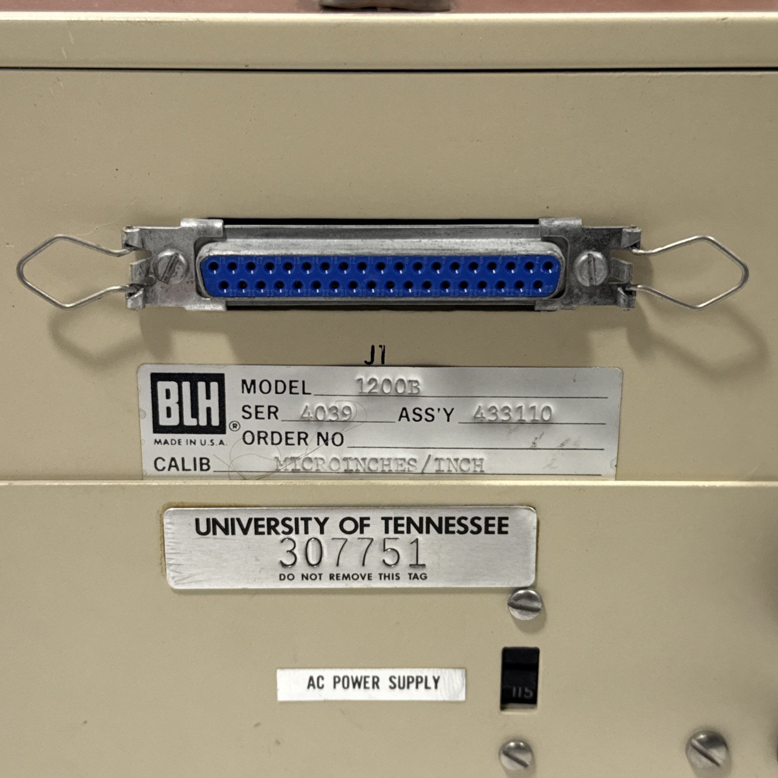BLH Electronics Model 1200B Digital Strain Indicator Ser 4039 Vintage (TESTED)