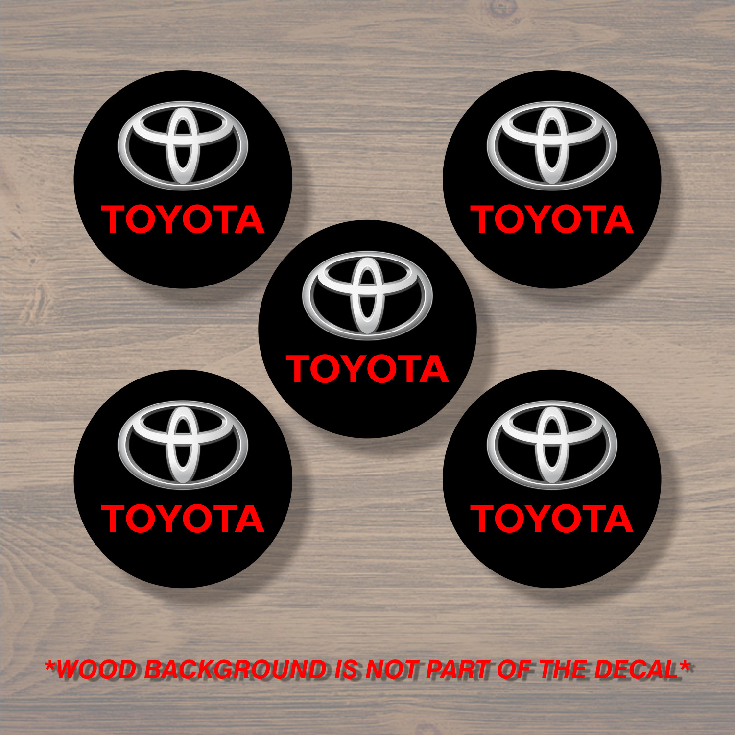 Toyota Wheel Center Cap Overlay x5, Decal Vinyl Sticker