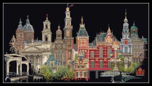 Amsterdam - Counted Cross Stitch Patterns - Color & BW Symbols
