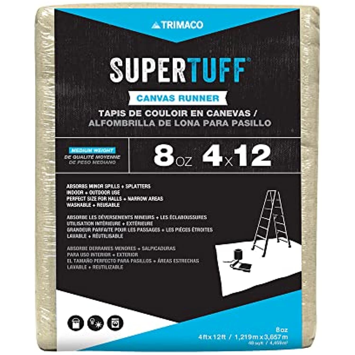 Trimaco 58907 SuperTuff 8 oz Premium Contractor Grade Heavyweight Canvas Drop