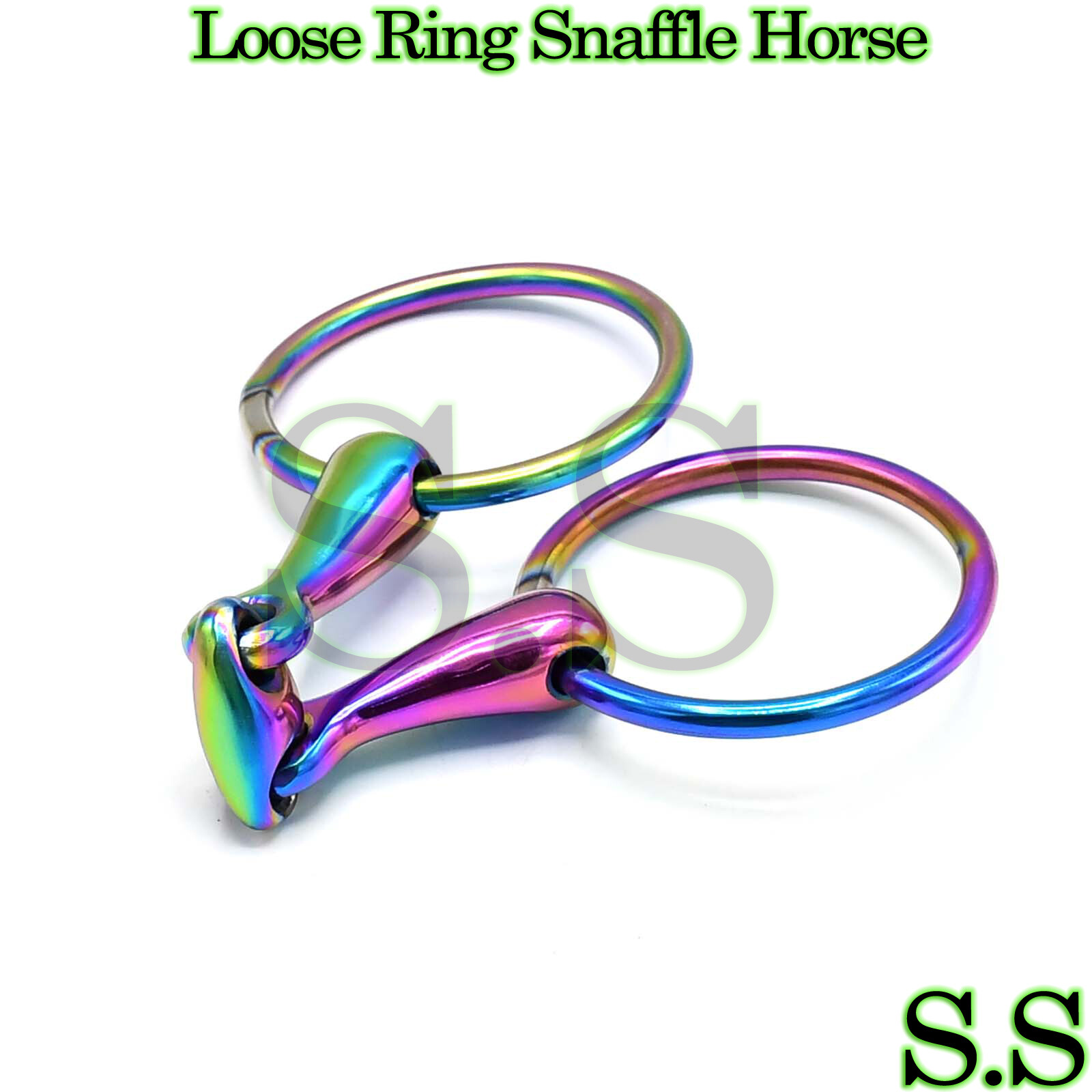 Rainbow Multi Color Loose Ring Snaffle Horse Bit Stainless Steel 5" BT-0105