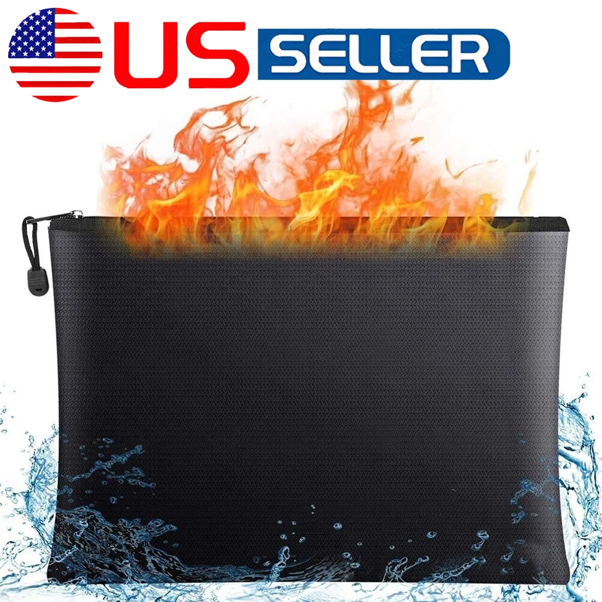 2000℉ Fire Proof money Bag Fireproof Document Pouch Waterproof Safe Cash US