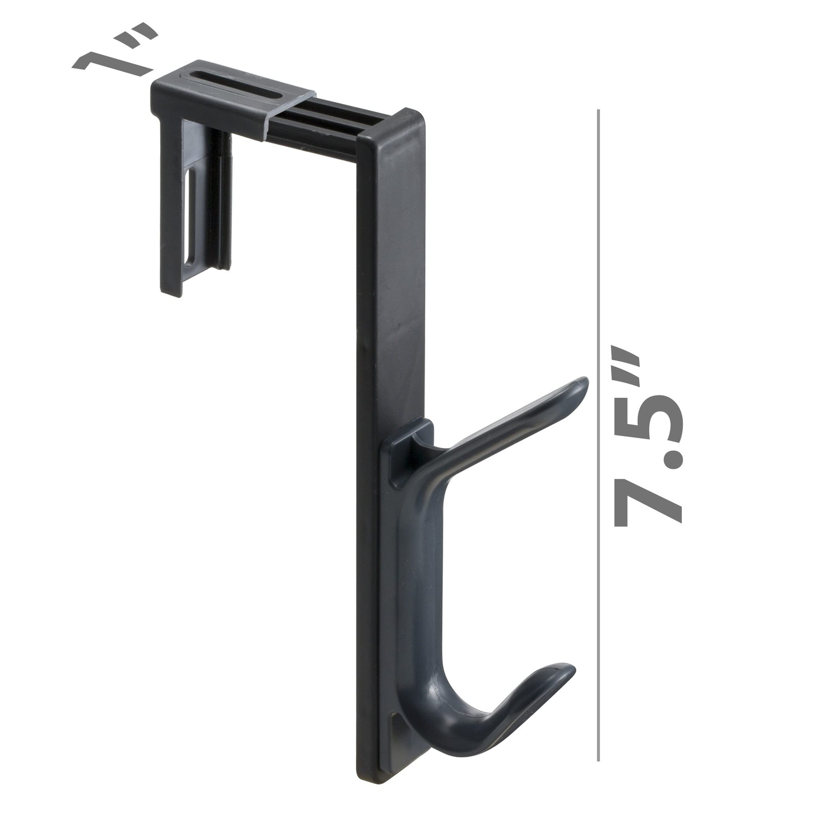 Officemate Double Coat Hooks for Cubicle Panels, Adjustable, 2 Pack, Black