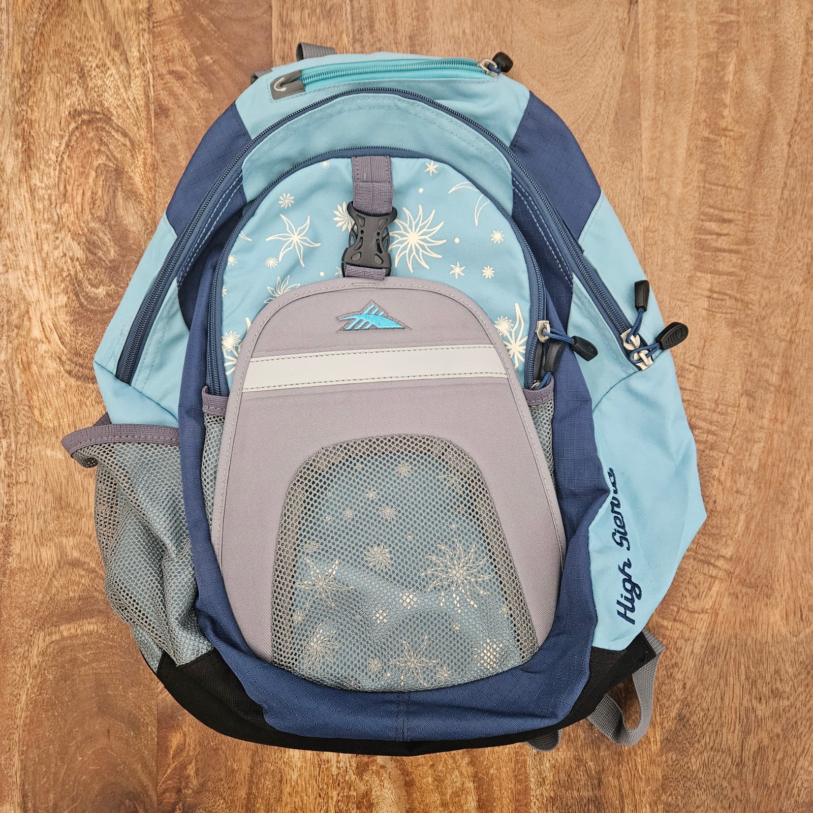High Sierra Backpack Blue Adult Pockets Travel School Bag