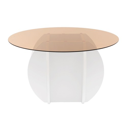 Round Coffee Table, Glass Tabletop Coffee Table, Tempered Glass Coffee Table