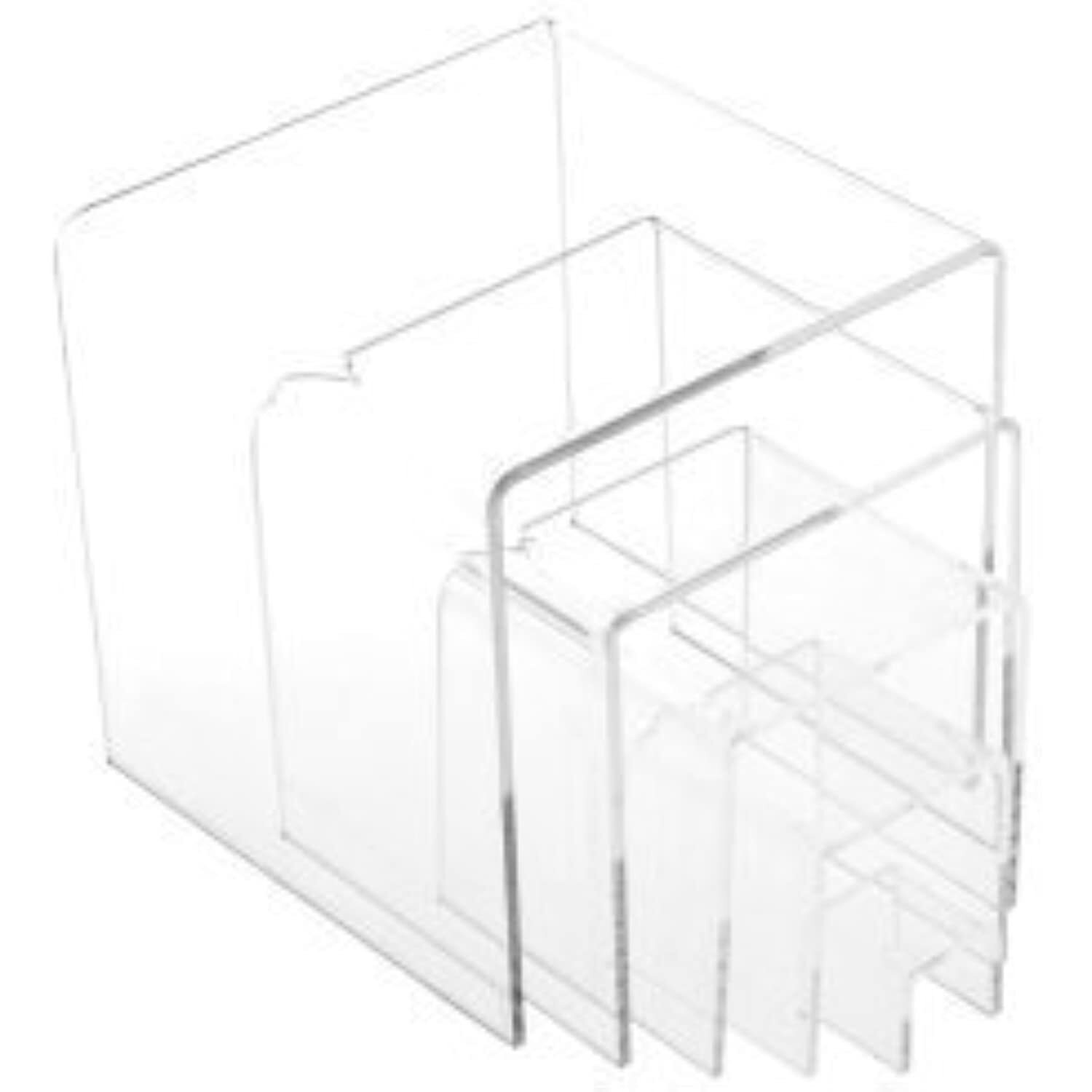 Marketing Holders Set of 5 Clear Acrylic Display Risers - 1", 2", 3", 4", and 5"