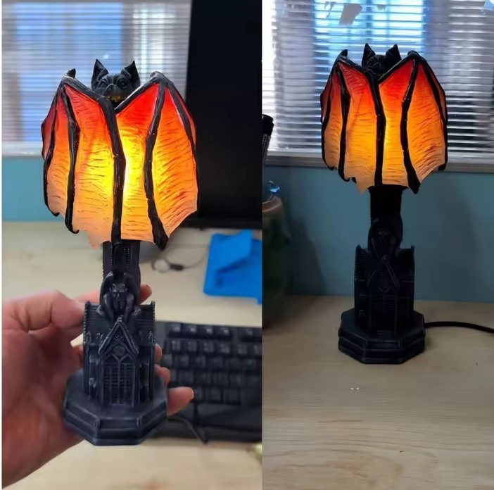 Shadow Wing Bat Lamp US Plug Table Light For Halloween 21CM