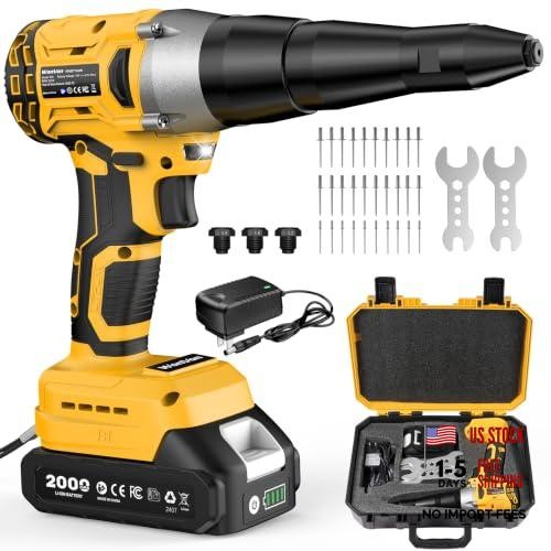 Cordless Rivet Gun Tool 20V Max Battery, Electric Brushless Automatic Kit