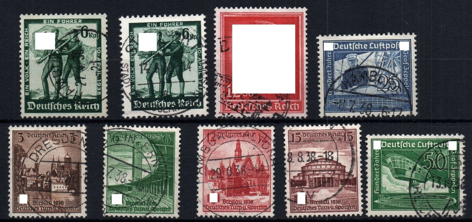 Dt. Reich Michel no. 662-670 stamped