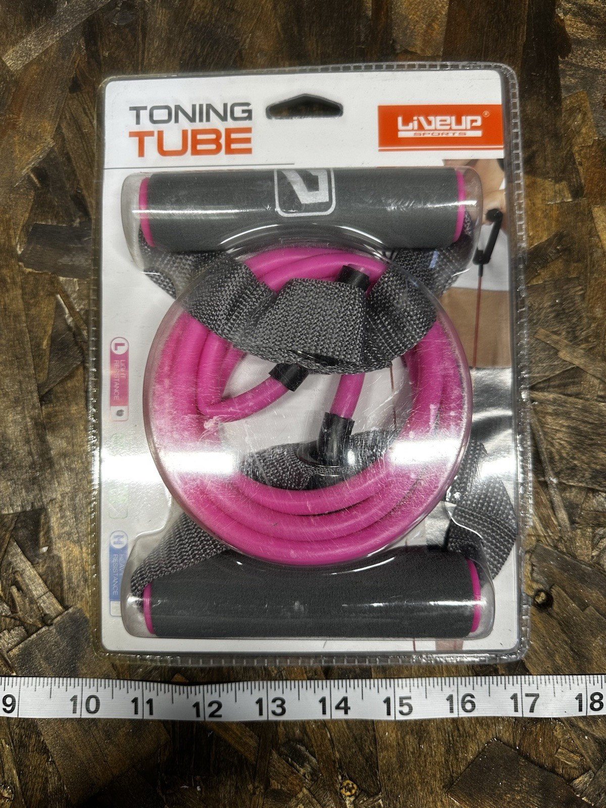 Live Up Sports Toning Tube Light Resistant Band W/ Soft Handles Gray & Pink New