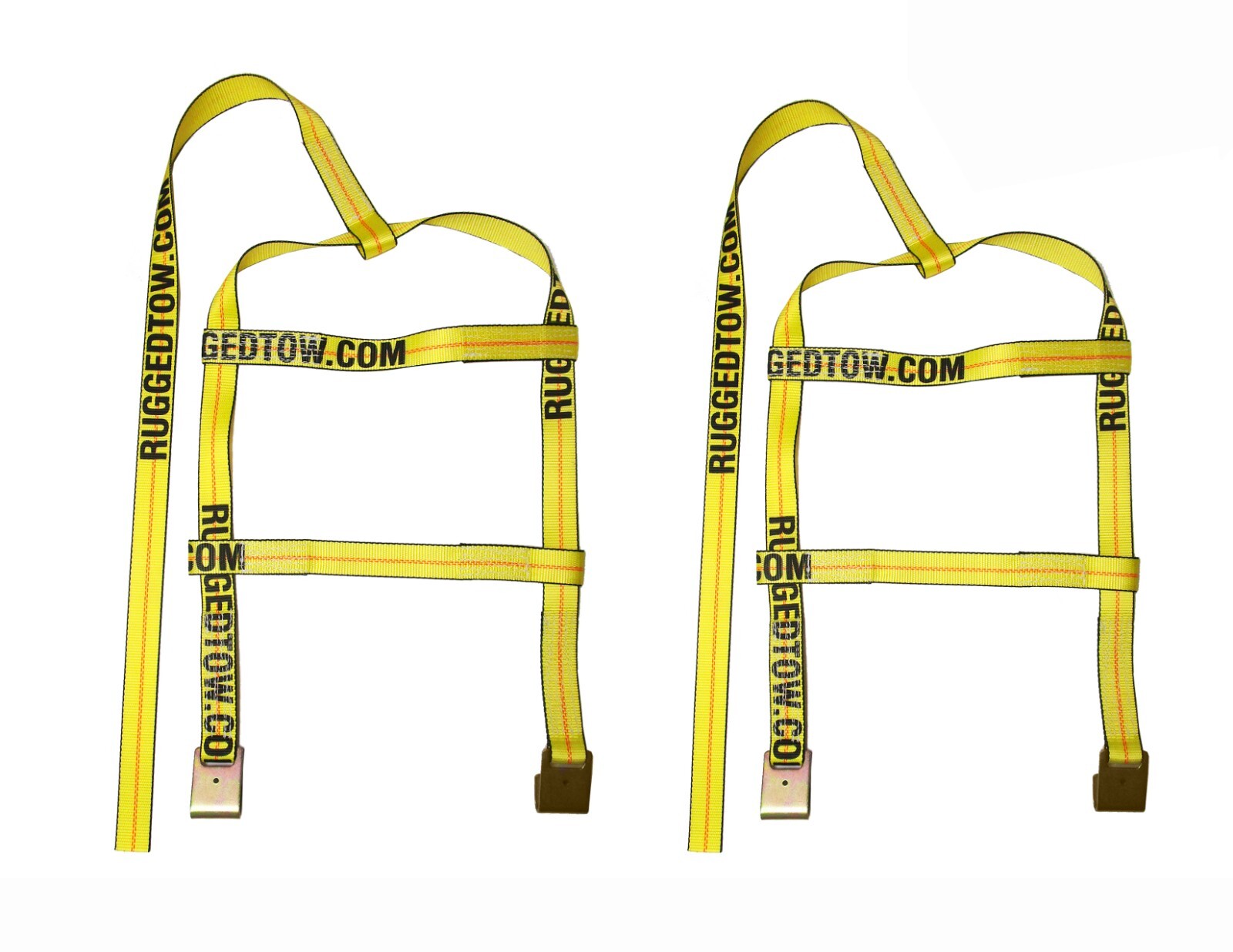 Demco Kar Kaddy Tire Tie Down Tow Dolly Straps with 2" Flat Hooks (1 Pair)