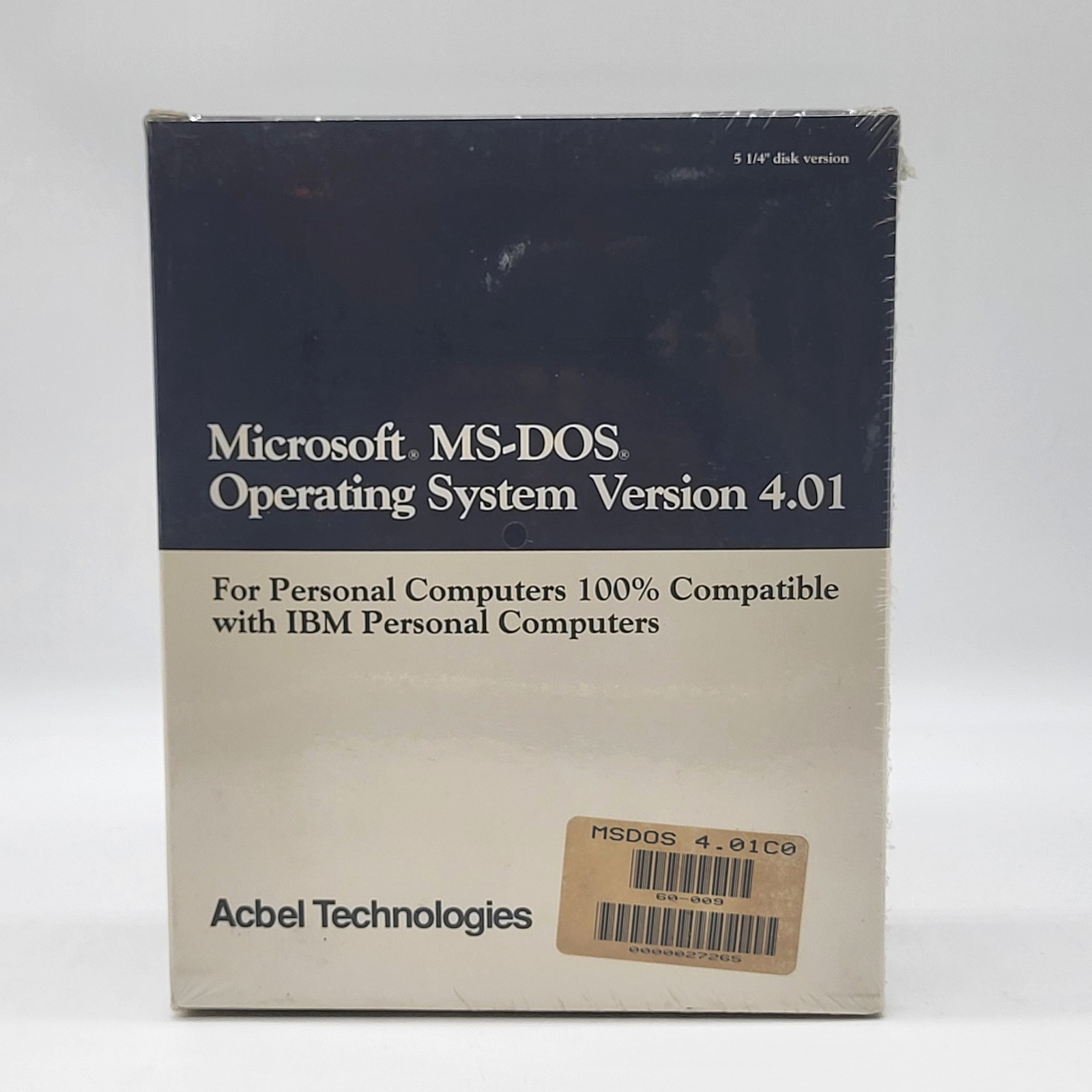 Microsoft MS-DOS 4.01 OEM ACBEL Factory Sealed 5.25" IBM PC XT Software