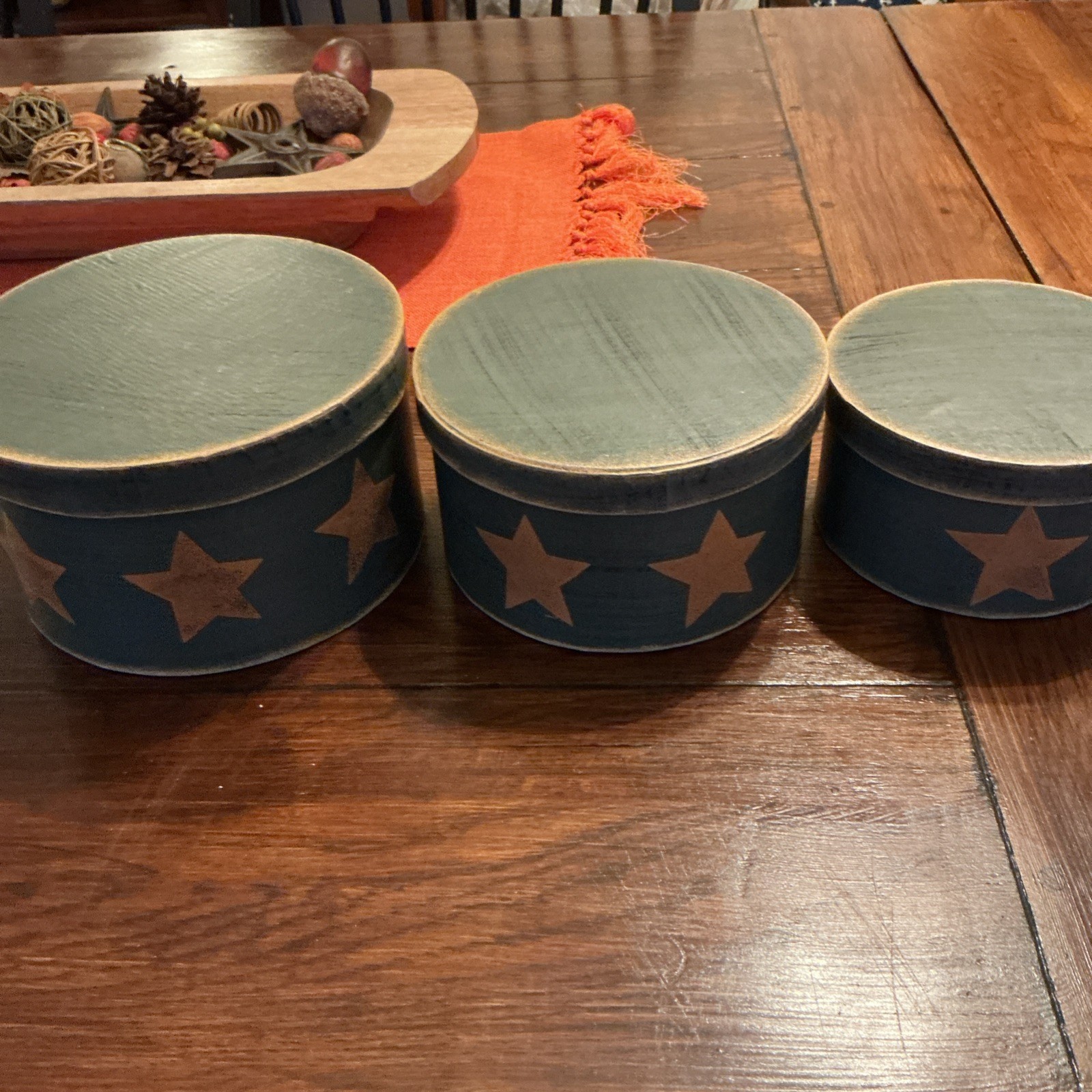 Set of Star Boxes. Decorative Boxes with Lids.