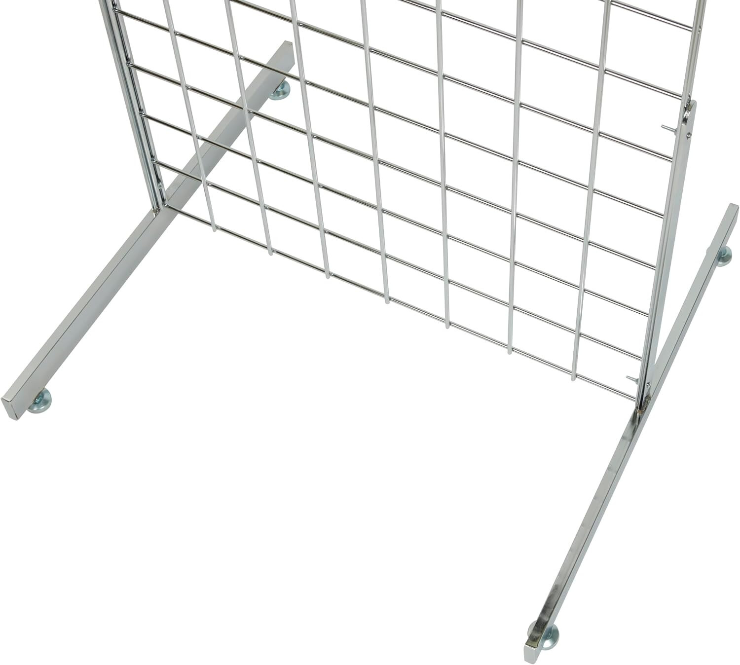 Set 2 Gridwall Panels 2' x 6' Grid Wall Display Chrome Steel 4 Legs Panel