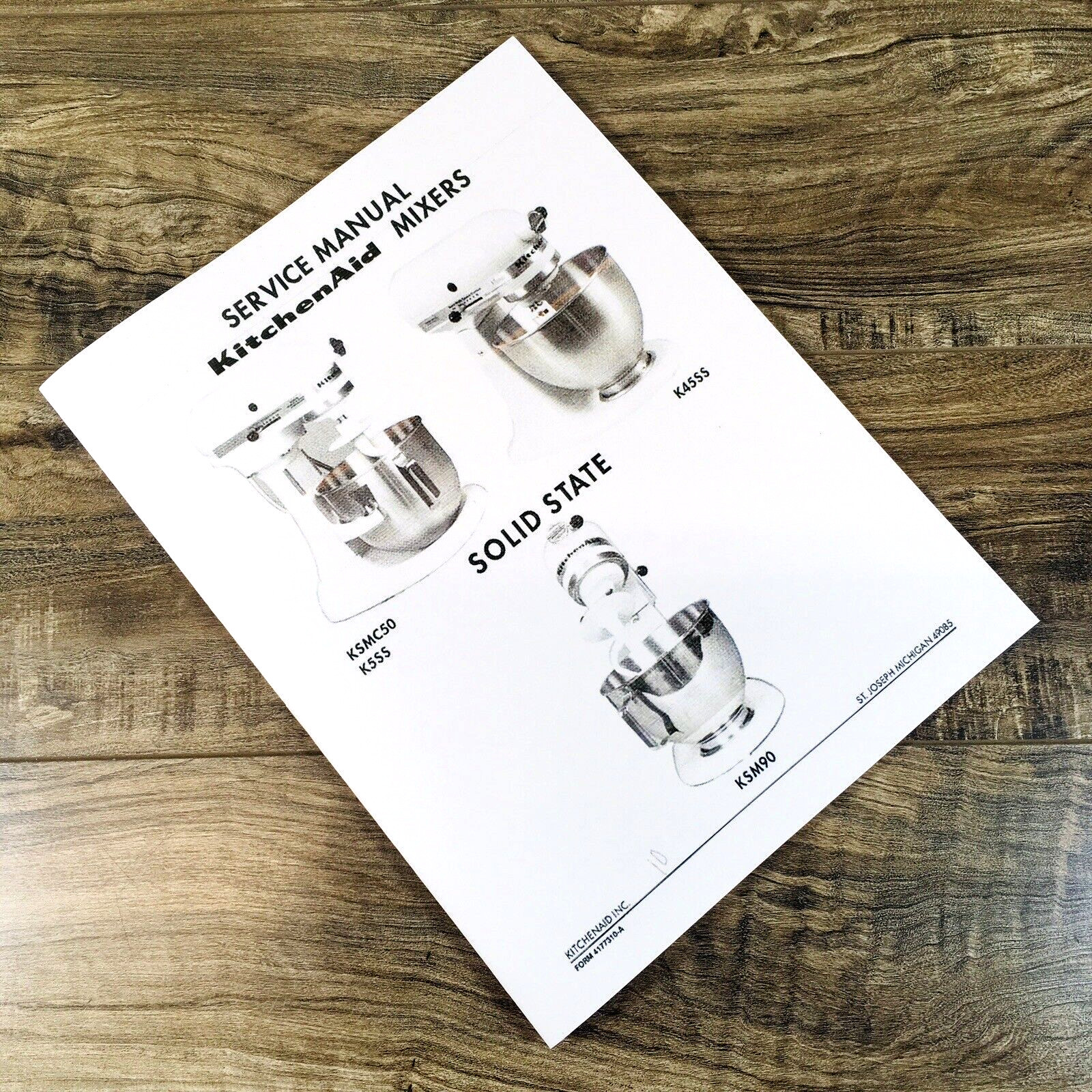 Service Manual for Hobart Kitchen Aid K45SS KSMC50 K5SS KSM90 Mixers Repair Shop