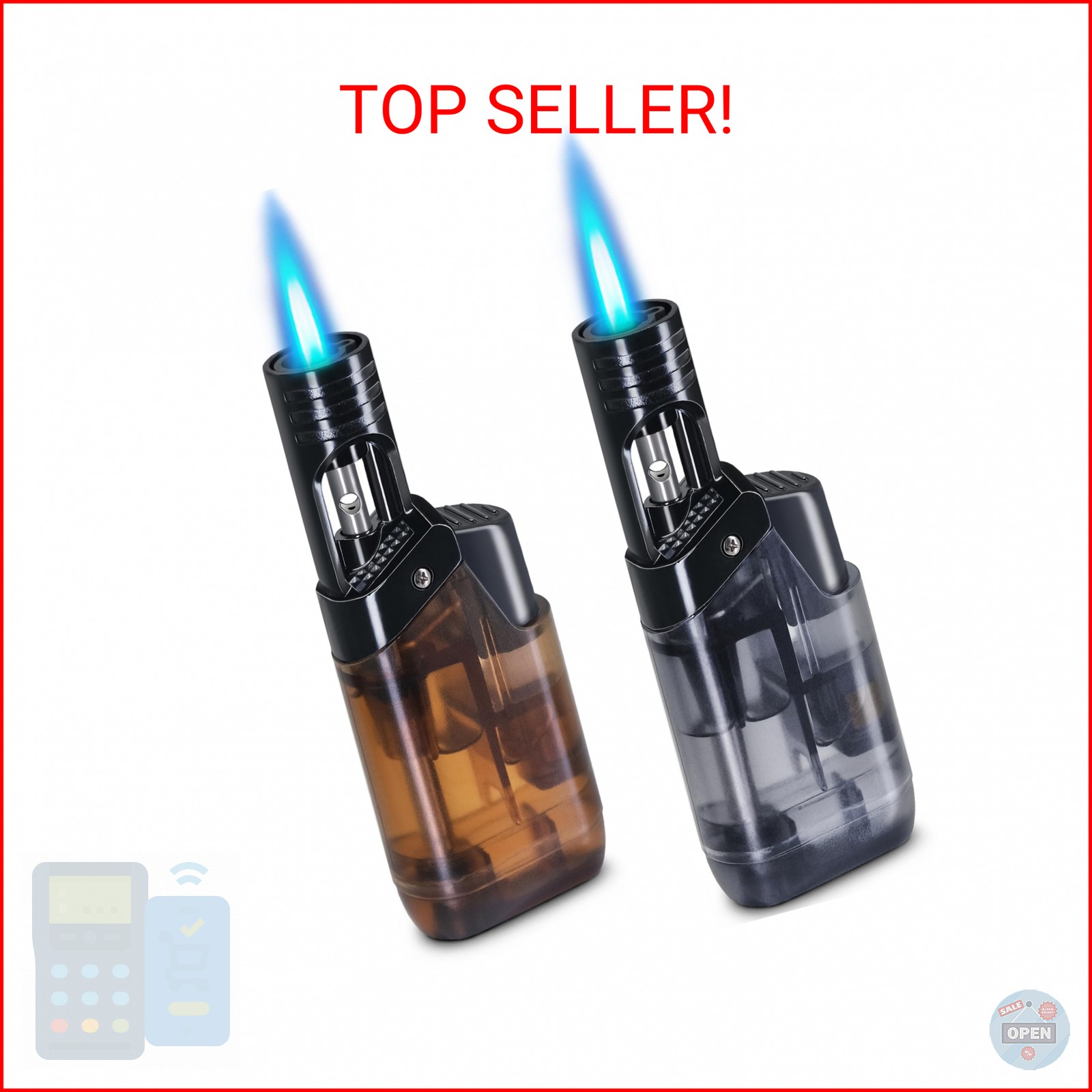 2 Pack Torch Lighter Mini Butane Multipurpose Utility Lighters with Wand Jet Fla