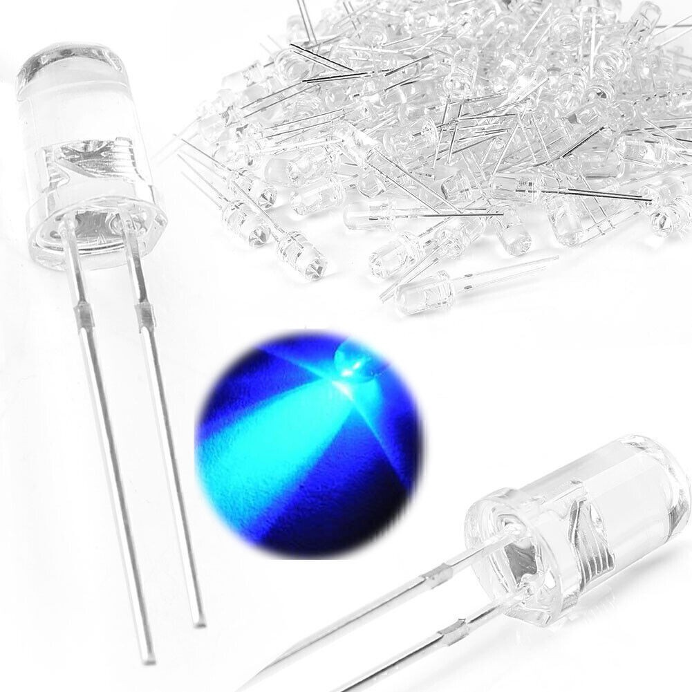 5mm Ultra Bright LED Light Bulb Lamp 20000mcd Super Bright Blue 100PCS