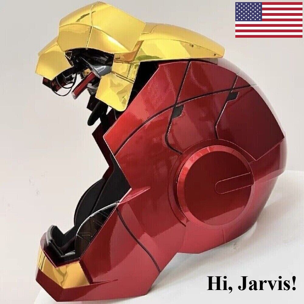 2025 Iron Man MK5 1:1 Helmet Wearable Voice-control Mask Cosplay Golden AUTOKING