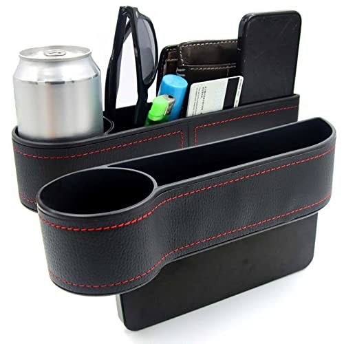 2 Pcs Car Seat Gap Filler - Leather Car Seat Crevice Storage Box with Adhesive