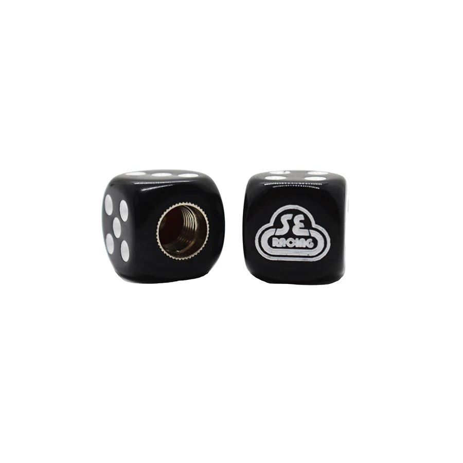 SE Racing - Dice Tire Valve Caps (Pair) - Black