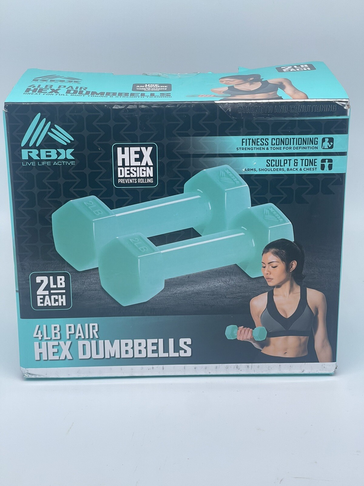 RBX Hex Dumbells 4 LB Pair Green Model 4RBSCO232FOG7
