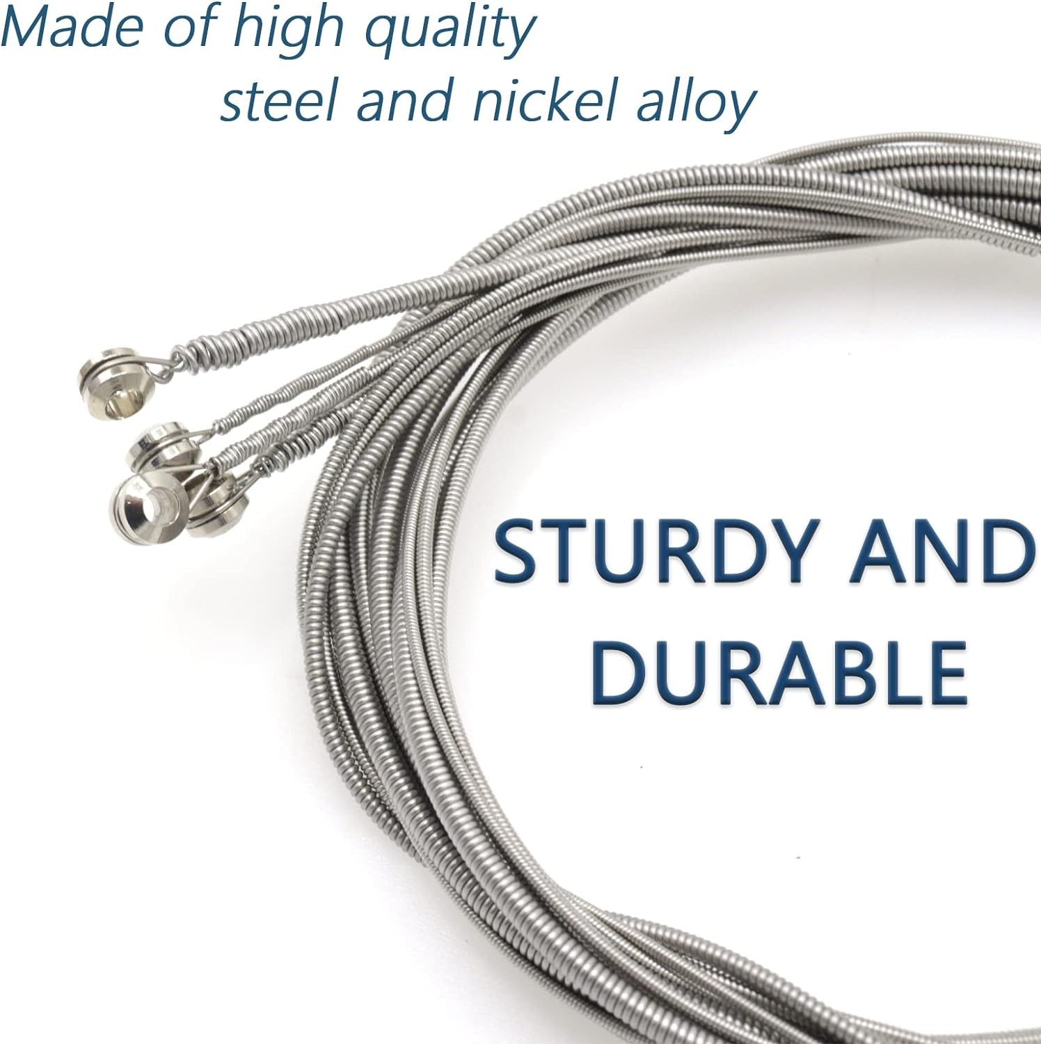 Stainless Steel 4 String Bass Strings Replacement Set, 4 string, silver