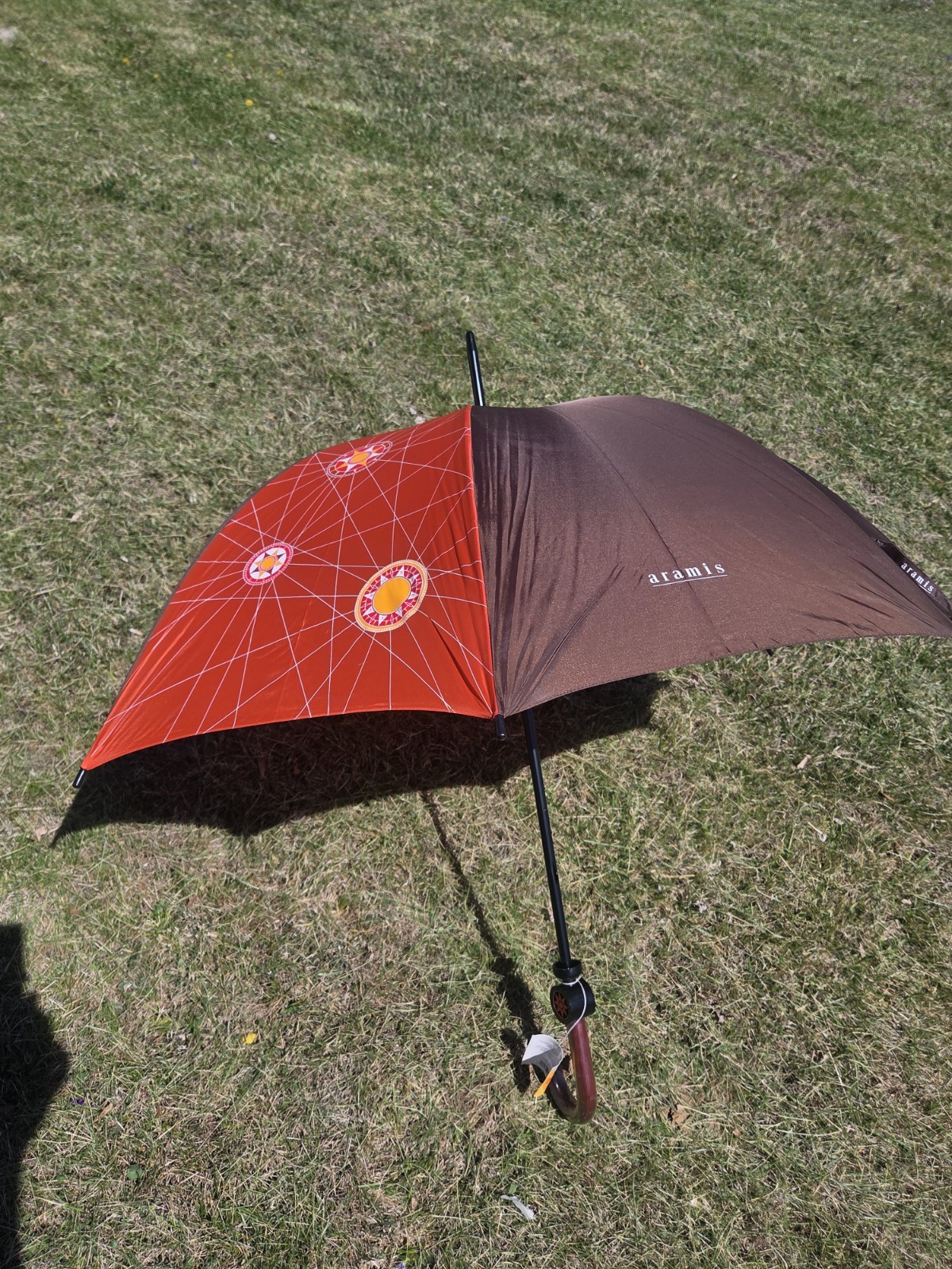 40" Aramis Umbrella Compass Theme Wood Handle -New
