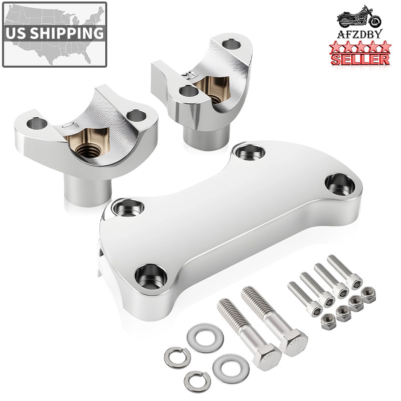 1" Handlebar Risers Top Clamp For Harley Touring Dyna Softail Sportster Chrome