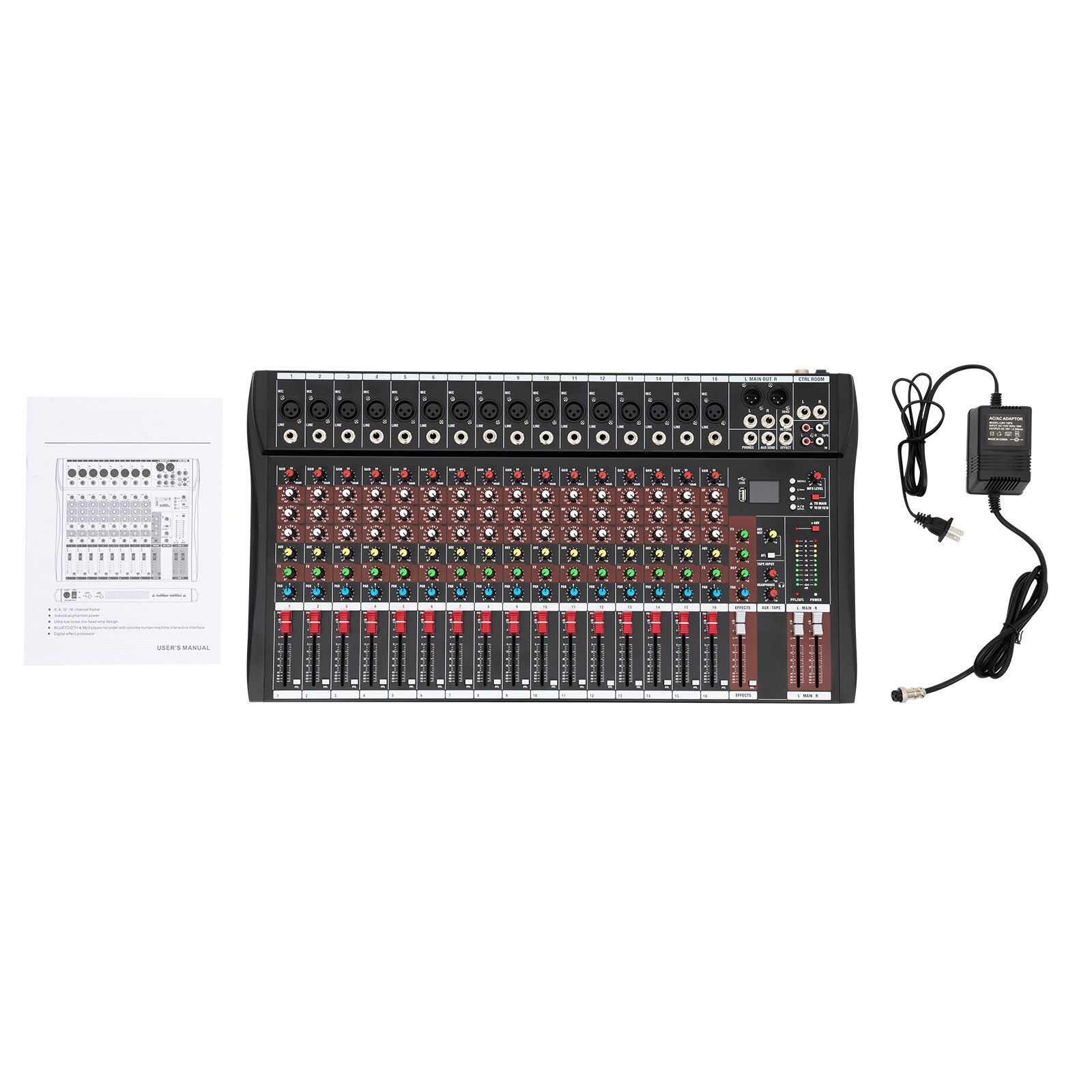 16 Channel Studio Audio Mixer Bluetooth USB Digital Sound Mixing Console Board