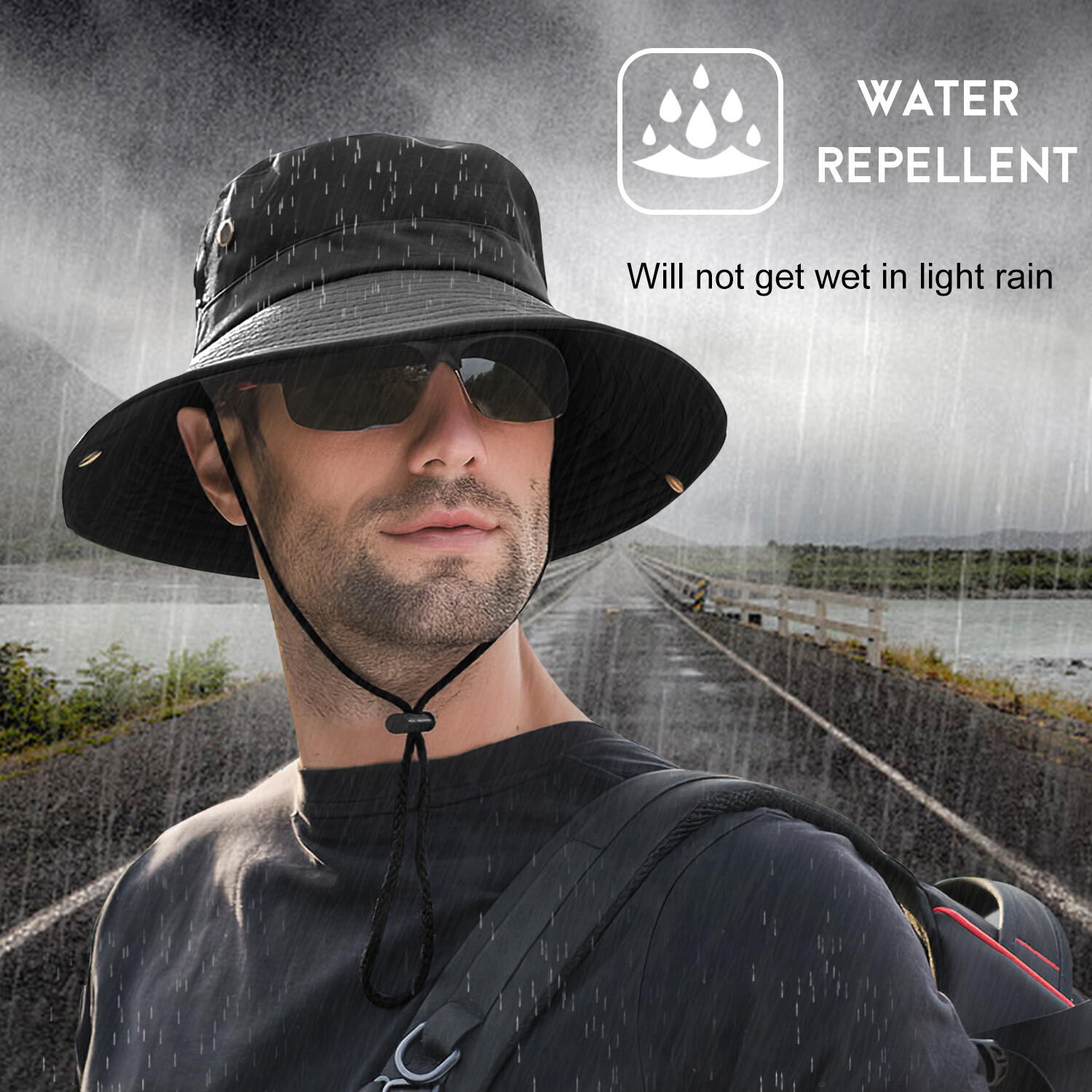 Wide Brim Sun Hat UV Protection Bucket Cap For Hiking Camping Fishing Safari Men