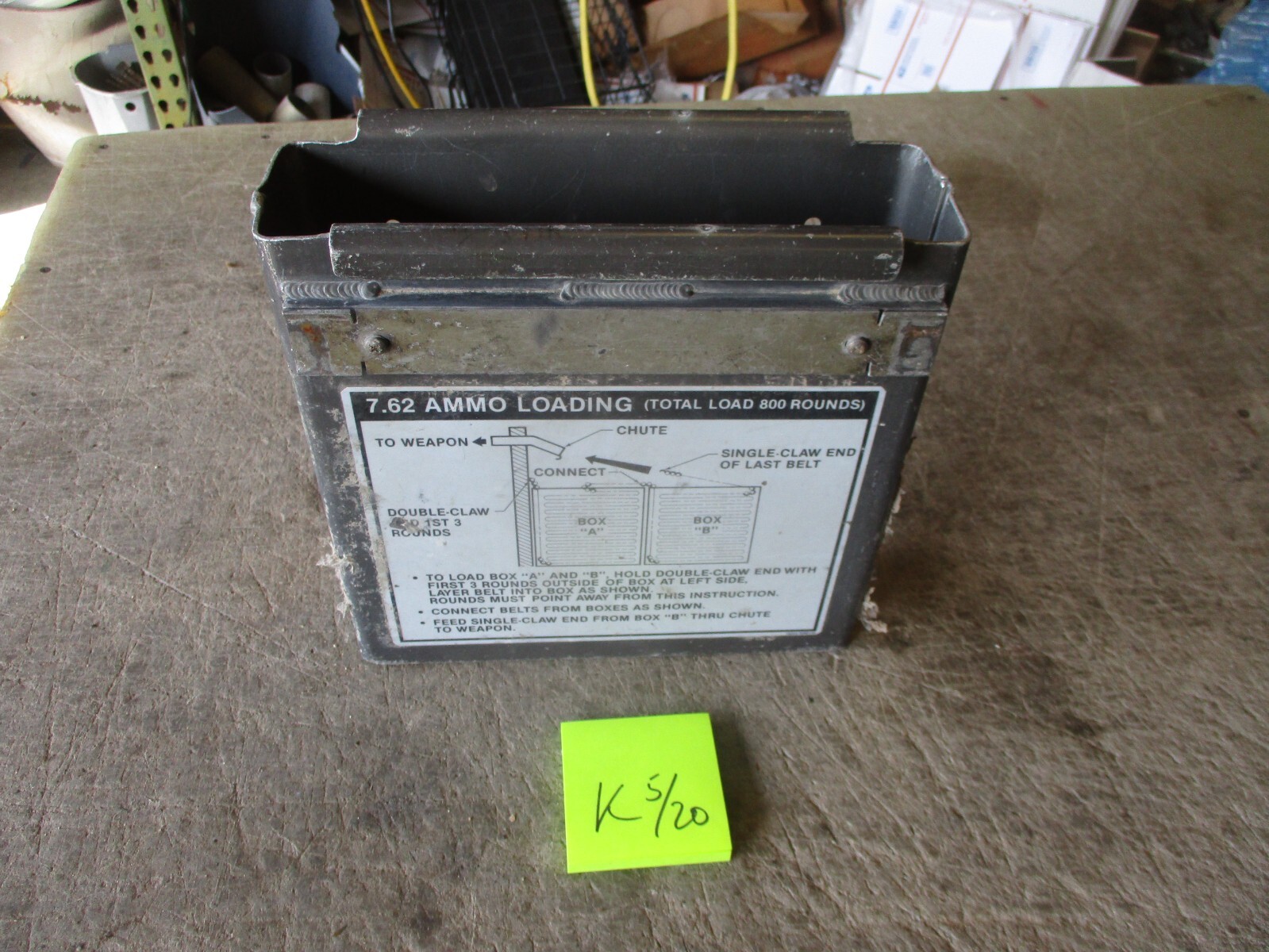 Used Welded Aluminum Ammo Can for 7.62 Belts, for APC Coax or Similar Applicatio