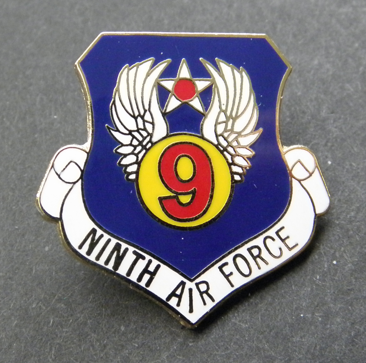 Ninth Air Force 9th USAF Hat Jacket Lapel Pin 1 inch US