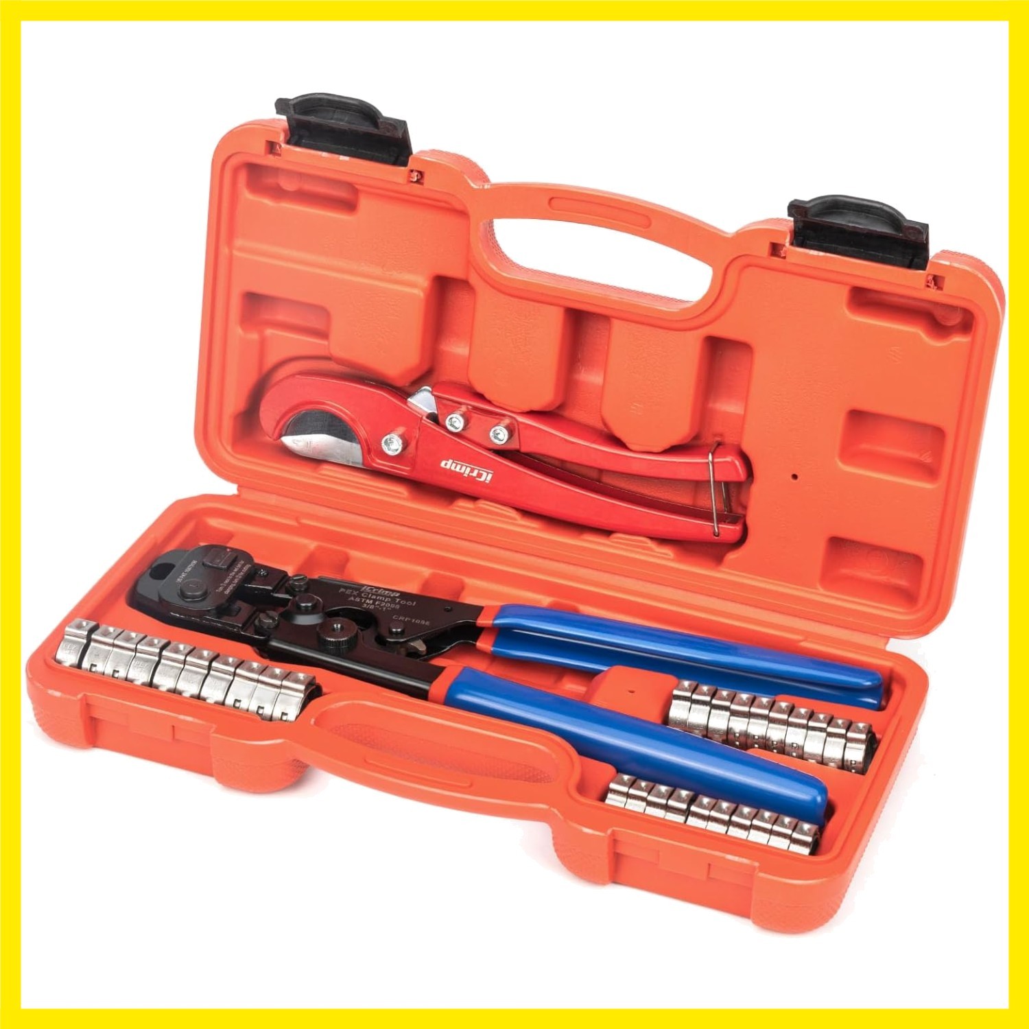 PEX Clamp Tool Kit for 3/8-in, 1/2-in, 3/4-in, 1-in PEX Clamp Cinch & Removal...